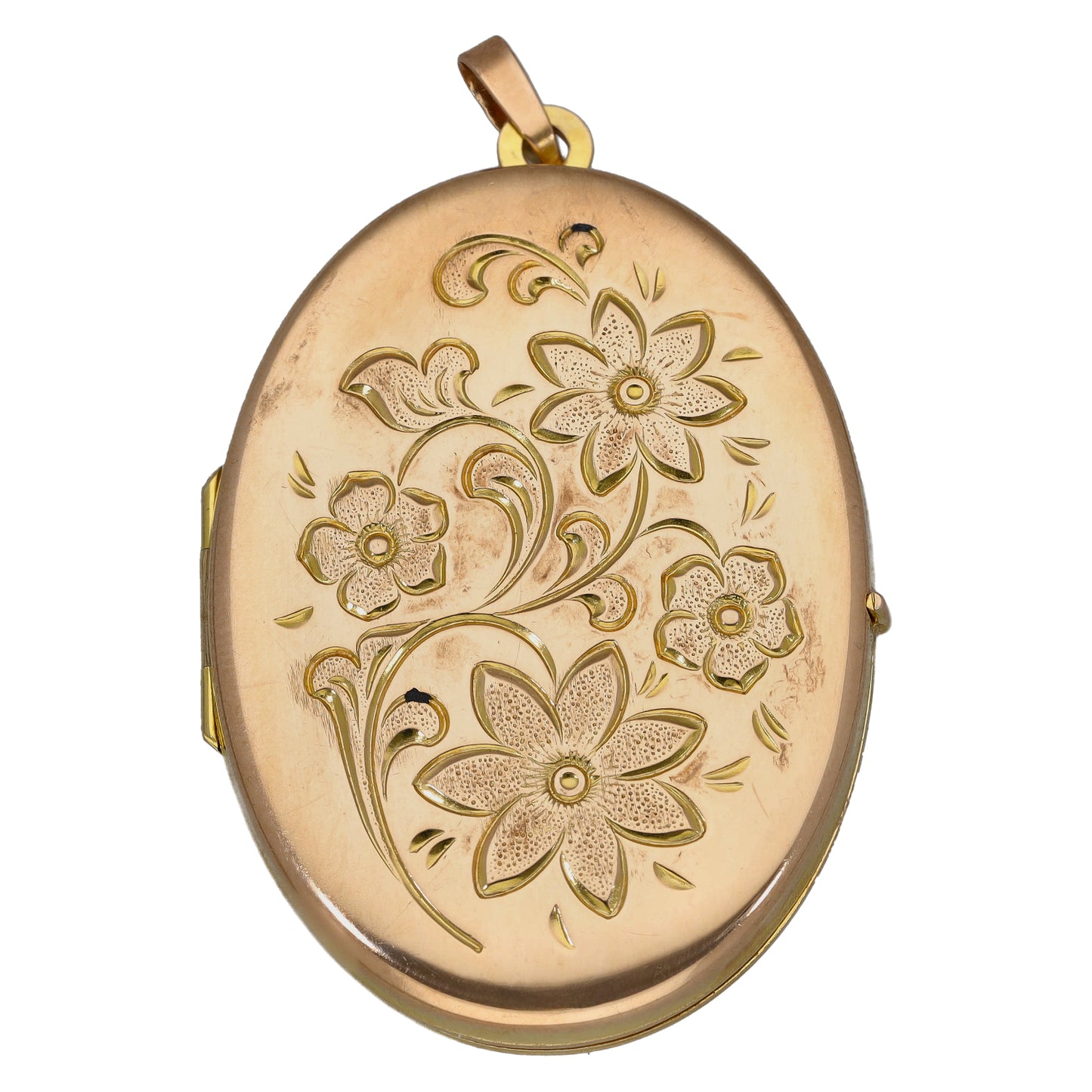9ct Gold Patterned Locket Pendant