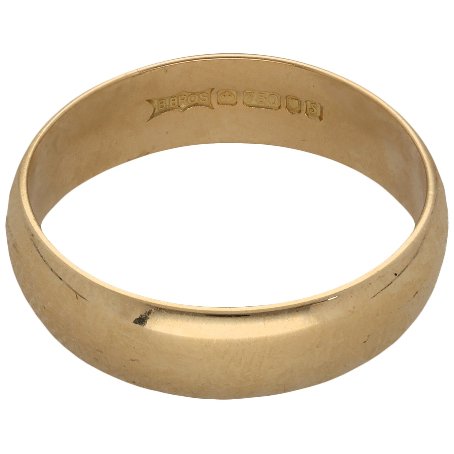 18ct Gold Plain Wedding Ring Size M