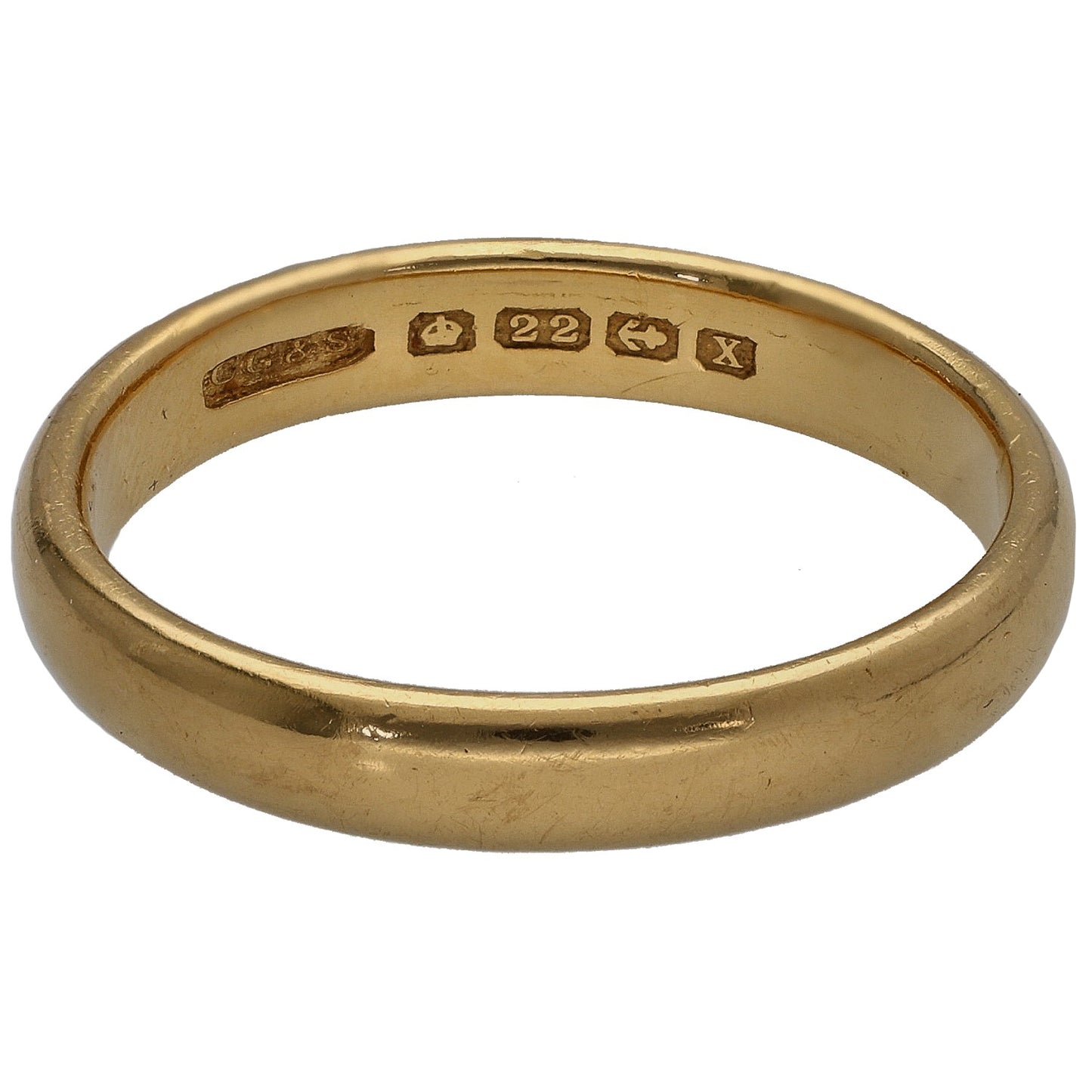 22ct Gold Plain Wedding Ring Size S