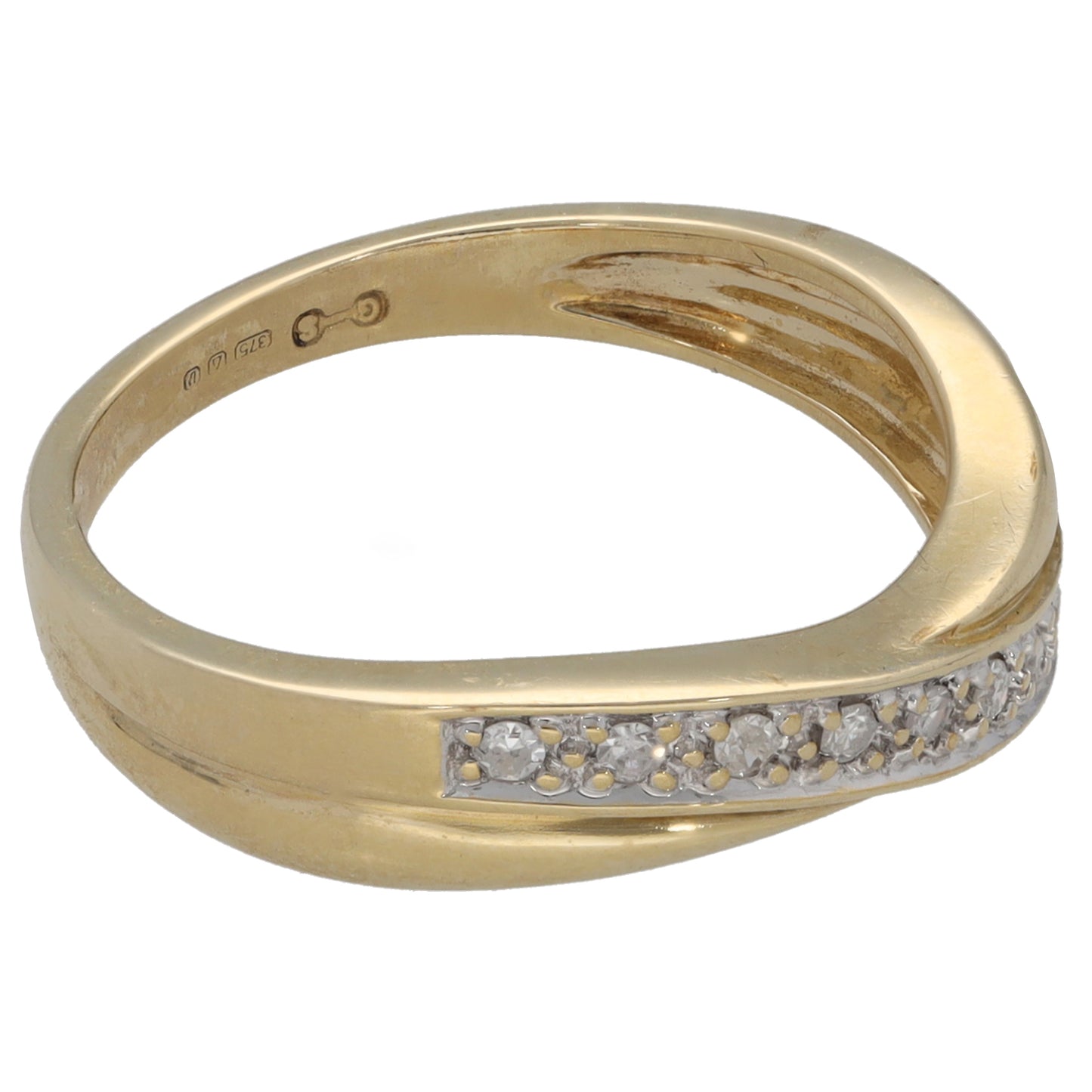 9ct Gold 0.09ct Diamond Half Eternity Ring Size M