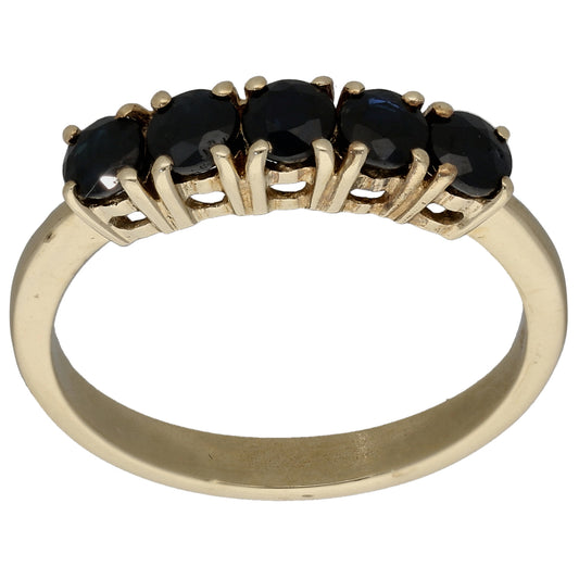 9ct Gold Sapphire Half Eternity Ring Size P