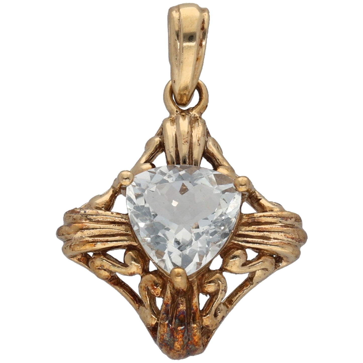 9ct Gold Aquamarine Heart Pendant