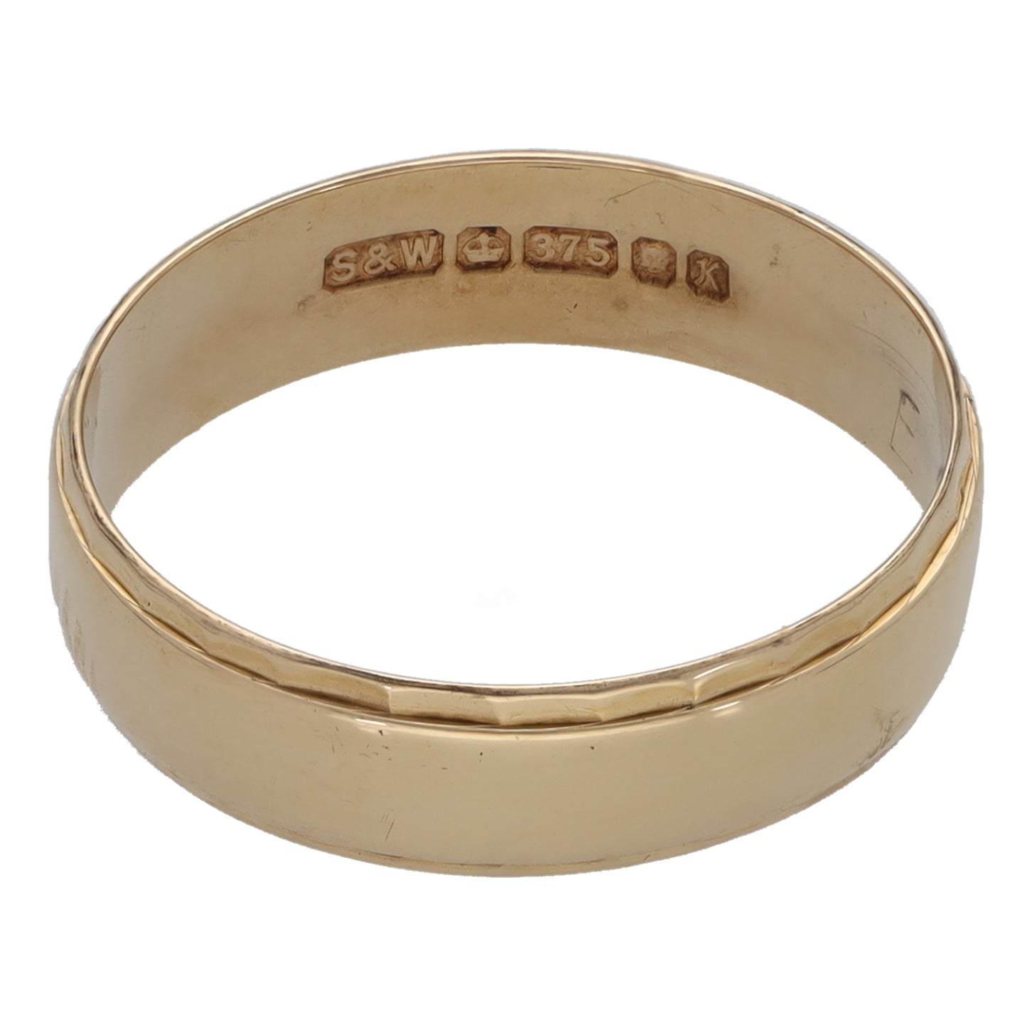 9ct Gold Patterned Wedding Ring Size M