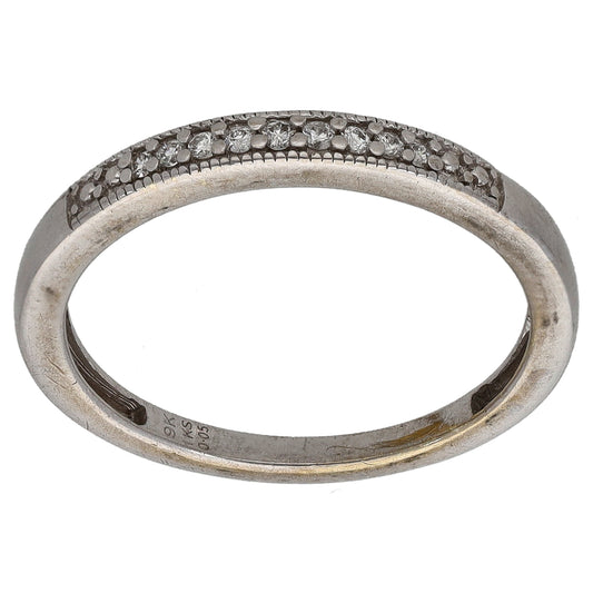 9ct Gold 0.09ct Diamond Half Eternity Ring Size M
