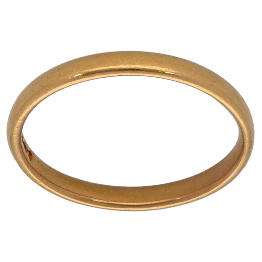 22ct Gold Plain Wedding Ring Size K