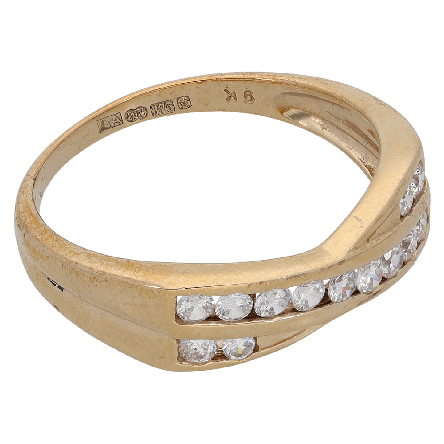 9ct Gold Cubic Zirconia Half Eternity Ring Size T