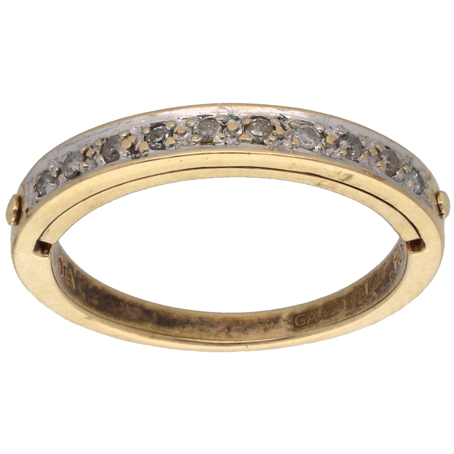 9ct Gold 0.10ct Diamond Half Eternity Ring Size M