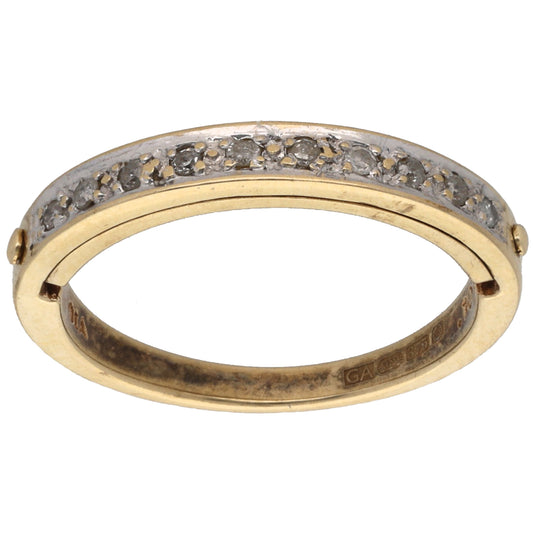9ct Gold 0.10ct Diamond Half Eternity Ring Size M