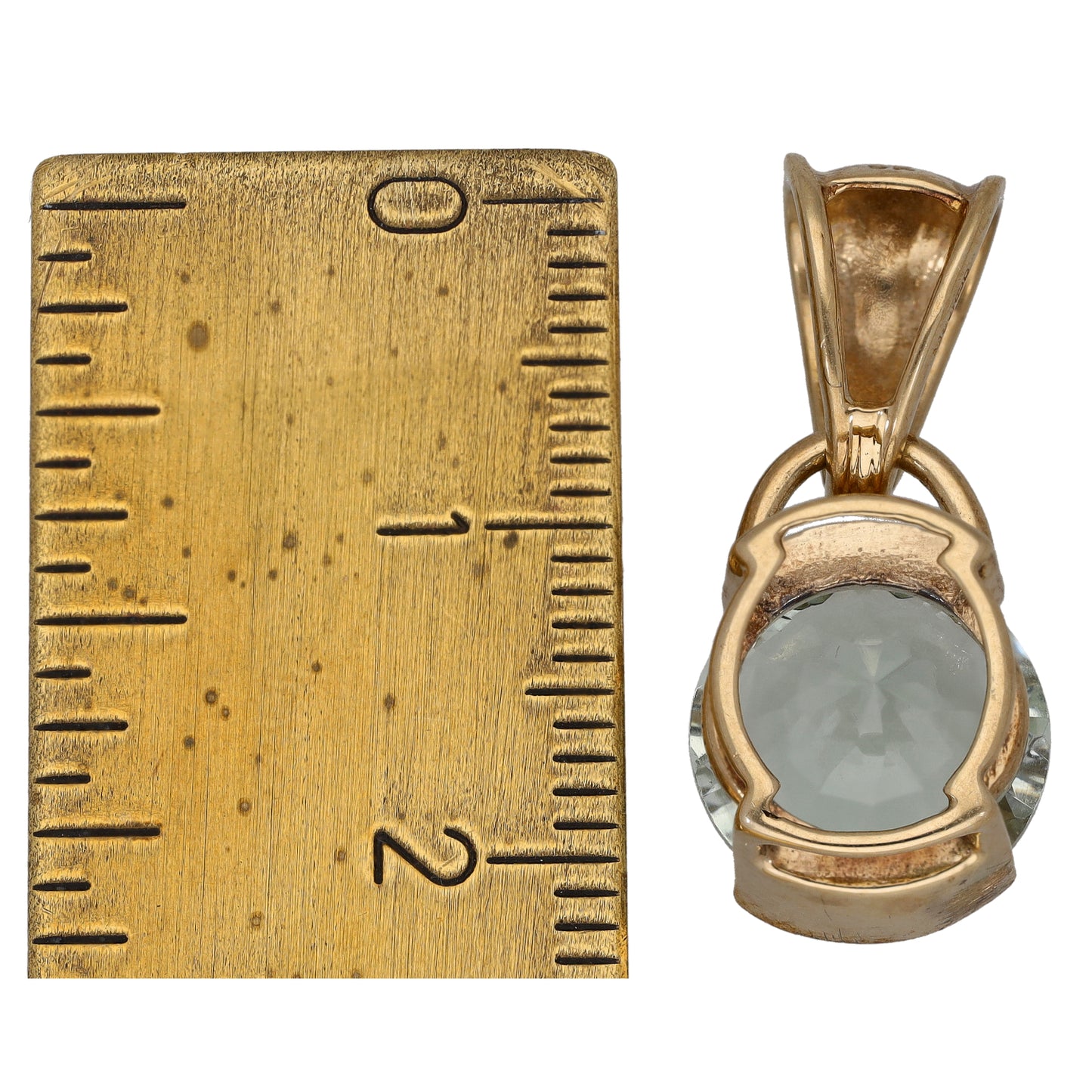 9ct Gold Quartz Single Stone Pendant