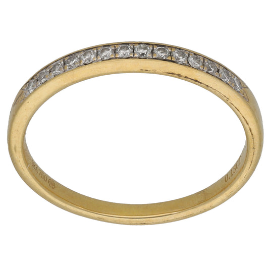18ct Gold 0.13ct Diamond Half Eternity Ring Size N