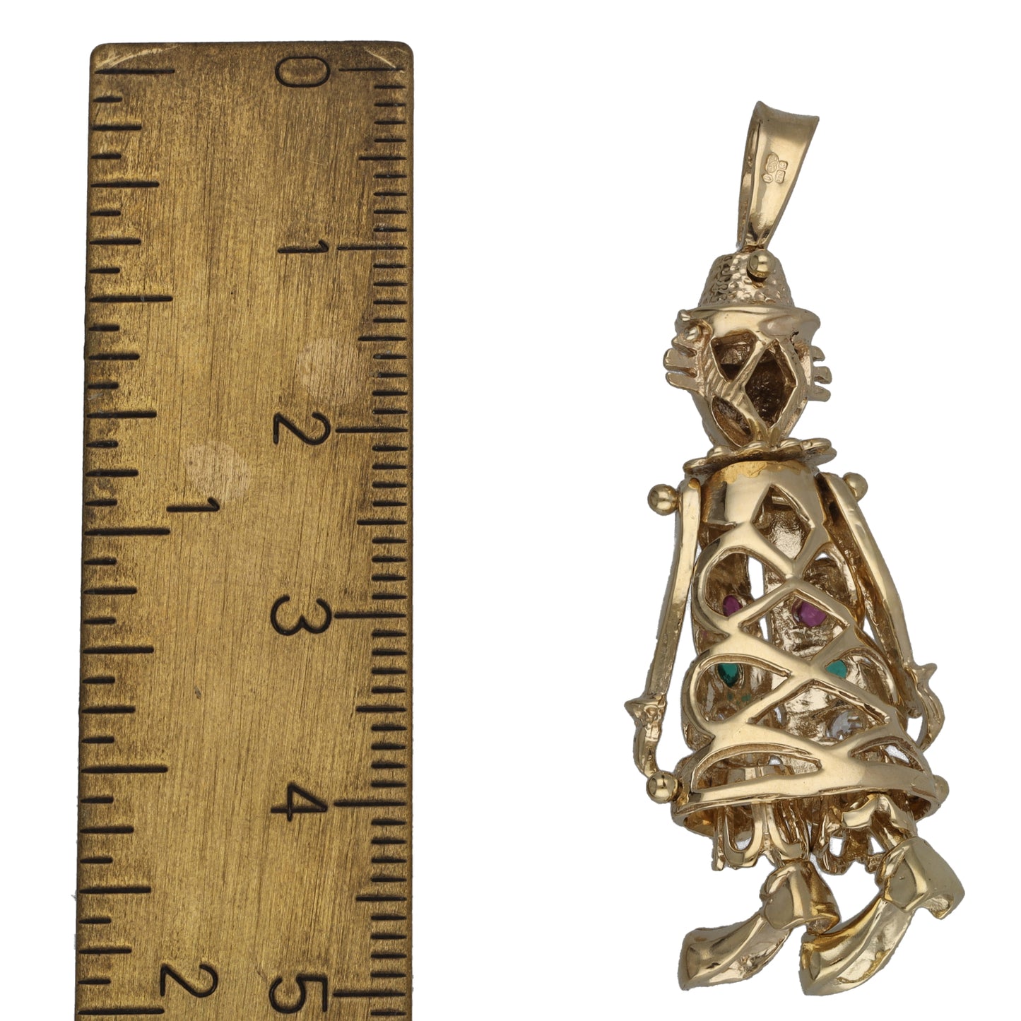 9ct Gold Imitation Gems Clown Pendant