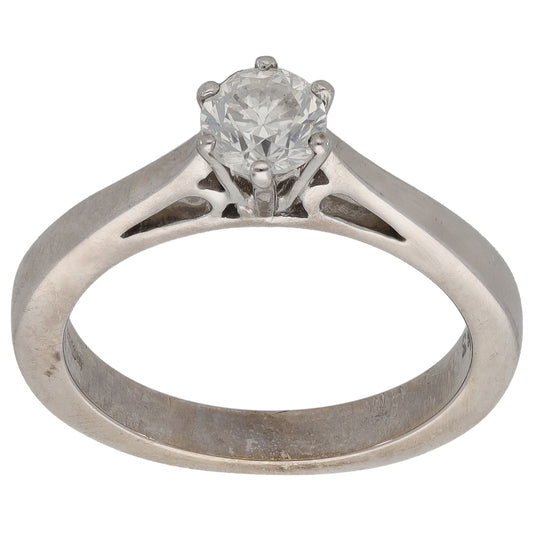 18ct White Gold 0.63ct Diamond Solitaire Ring Size N