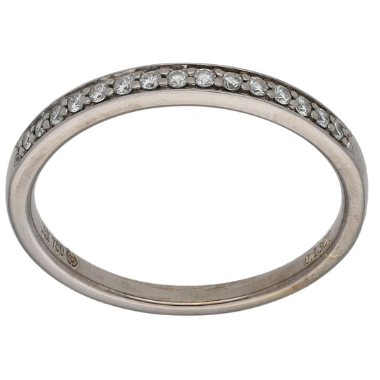 18ct Gold 0.13ct Diamond Half Eternity Ring Size N