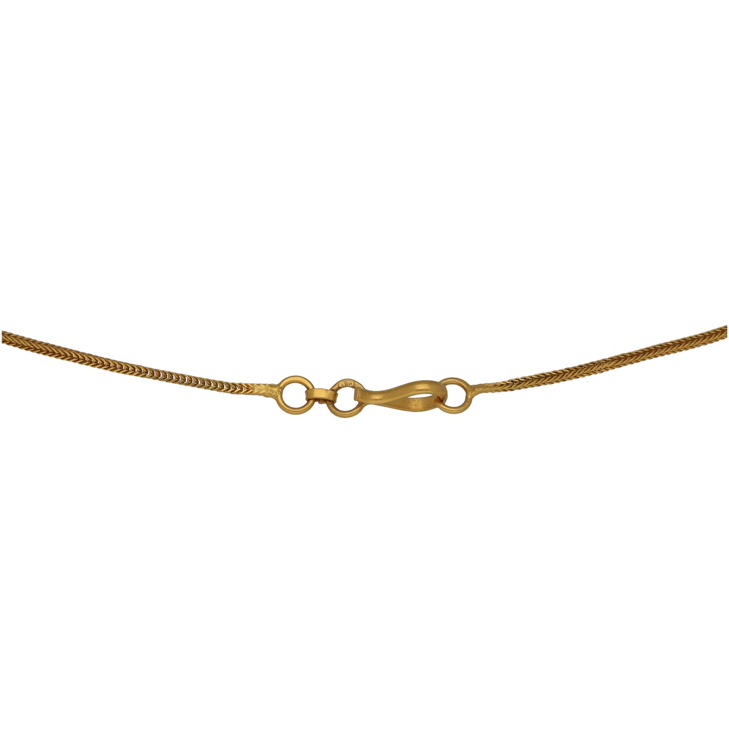 Gold chain necklace with round-link clasp
