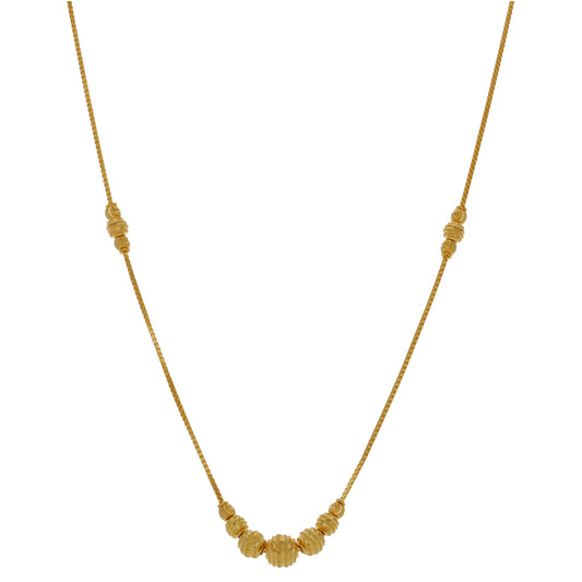 New 22ct Gold Fancy Bead Necklace 18"