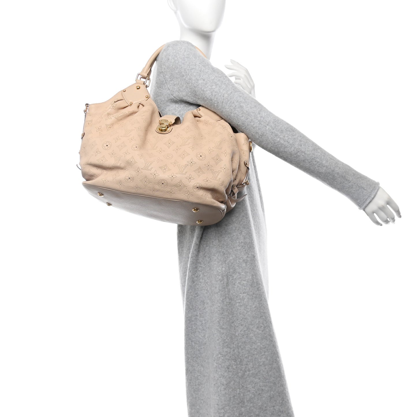 Louis Vuitton Mahina L in Coquille Leather Bag - Beige