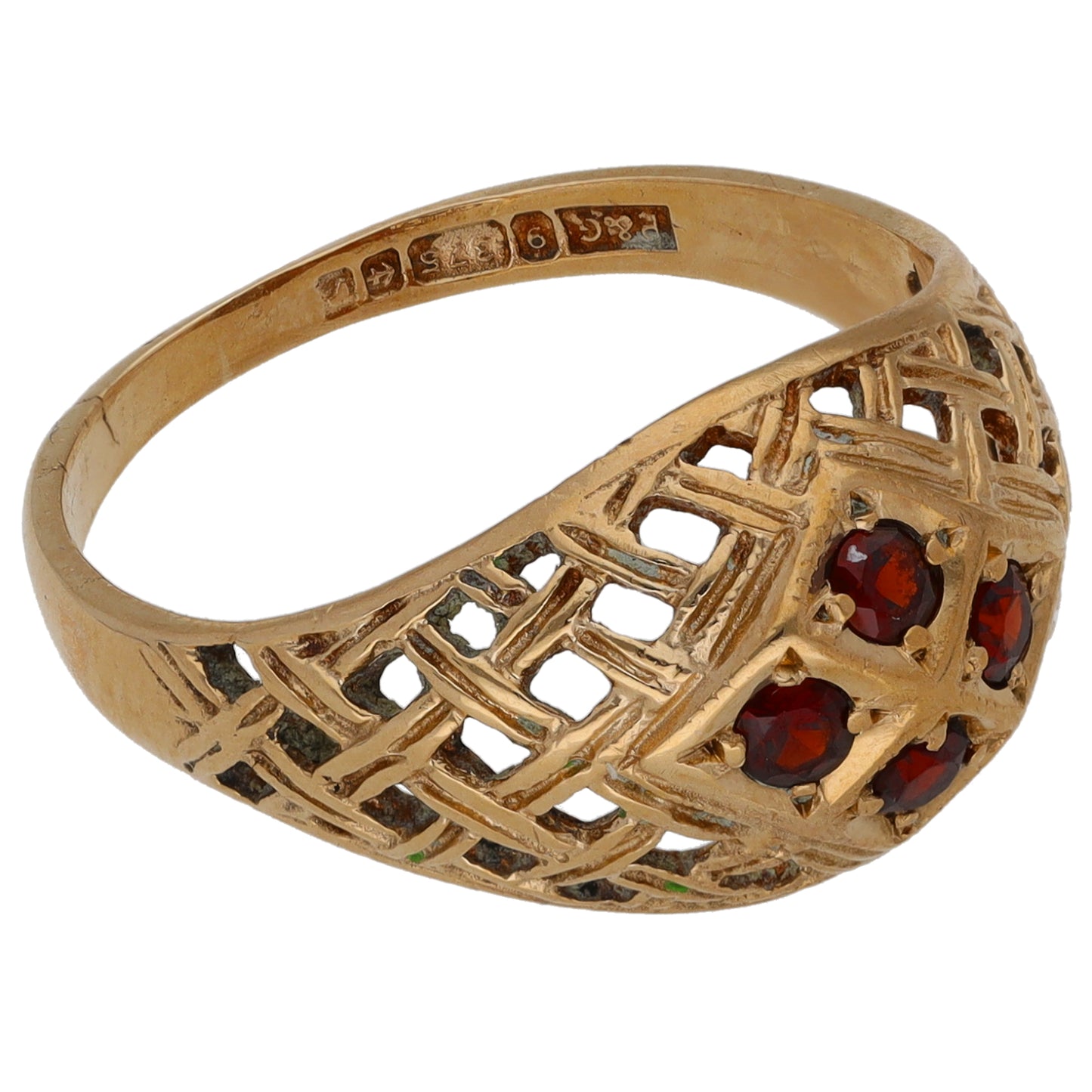 9ct Gold Garnet Dress/Cocktail Ring Size P