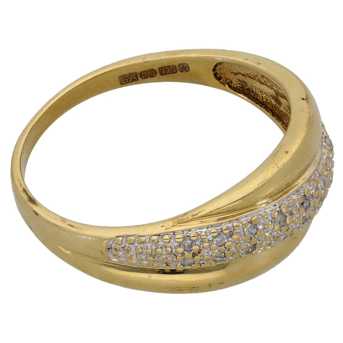 9ct Gold 0.09ct Diamond Alternative Ring Size V