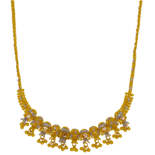 22ct Bi-Colour Gold Fancy Necklace 16"