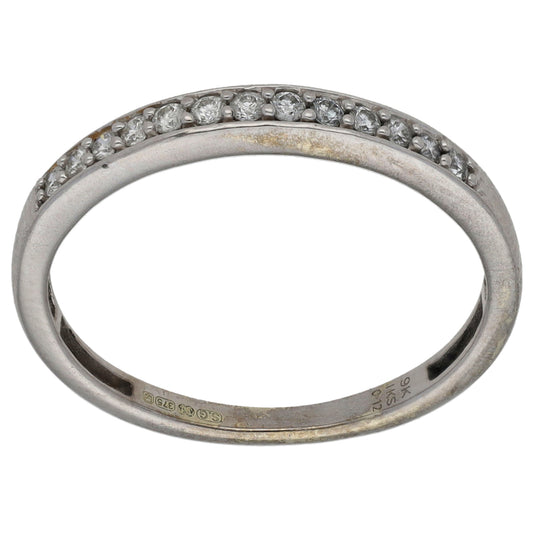 9ct White Gold 0.12ct Diamond Half Eternity Ring Size N