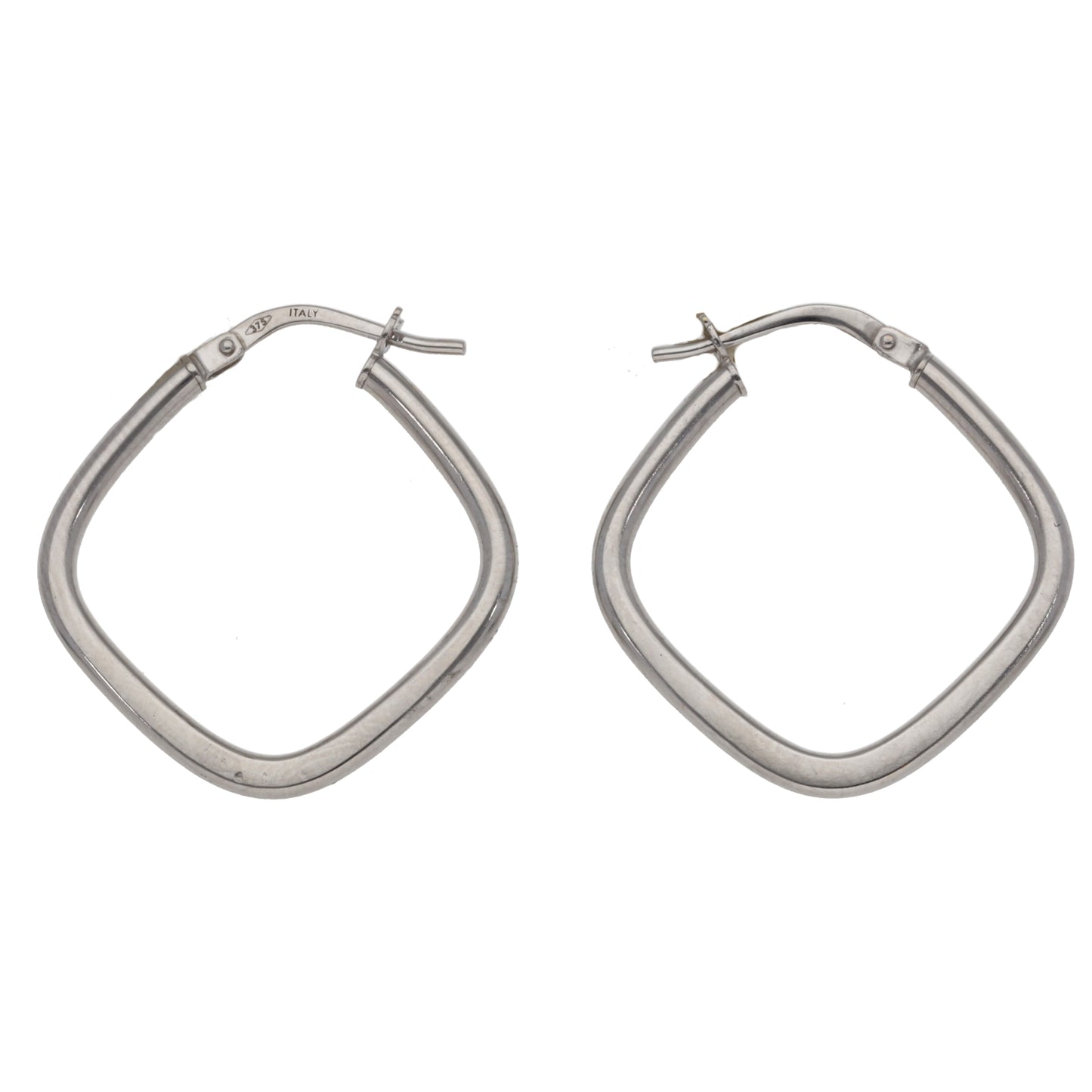 9ct White Gold Hoop Earrings