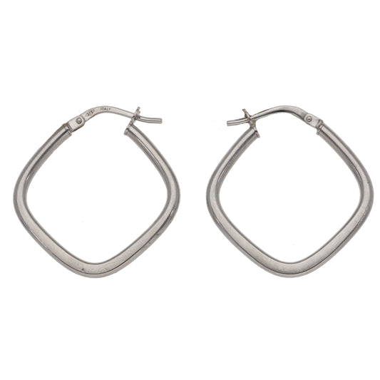 9ct White Gold Hoop Earrings