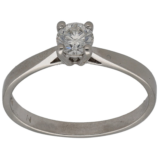 Platinum 0.33ct Diamond Solitaire Ring Size N