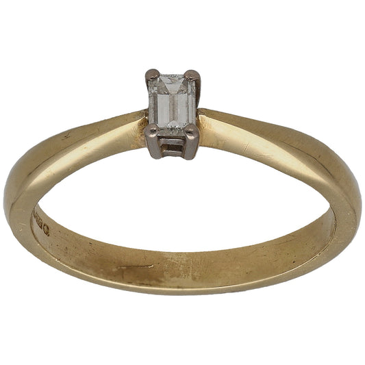 18ct Gold 0.16ct Diamond Solitaire Ring Size L