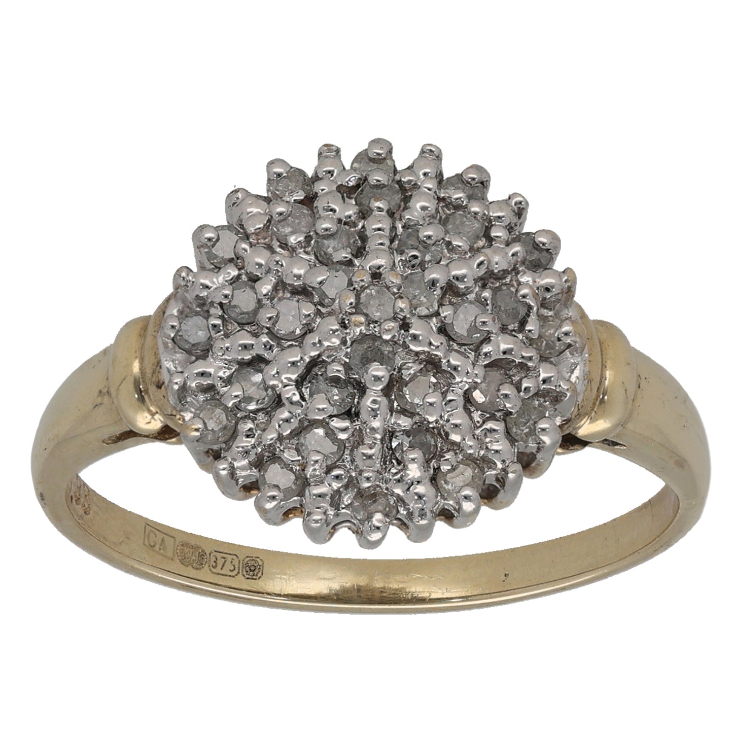 9ct Gold 0.33ct Diamond Cluster Ring Size Q