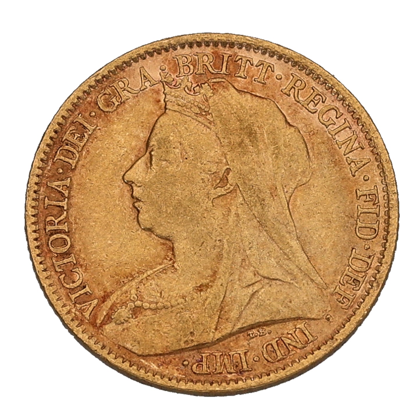 22ct Gold Queen Victoria Half Sovereign Coin 1900