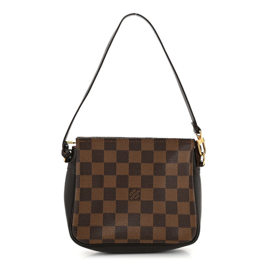 Louis Vuitton Trousse Pochette Makeup Damier Ebene Coated Canvas Bag - Brown
