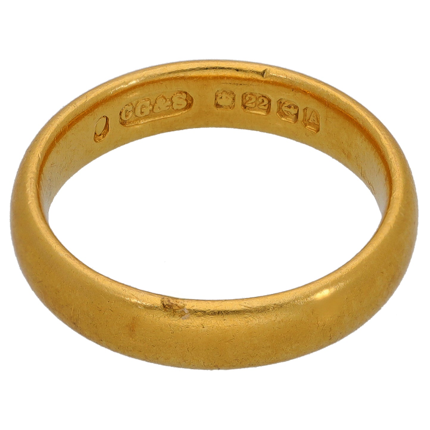 22ct Gold Plain Wedding Ring Size N
