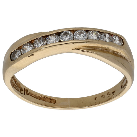 9ct Gold Cubic Zirconia Half Eternity Ring Size N