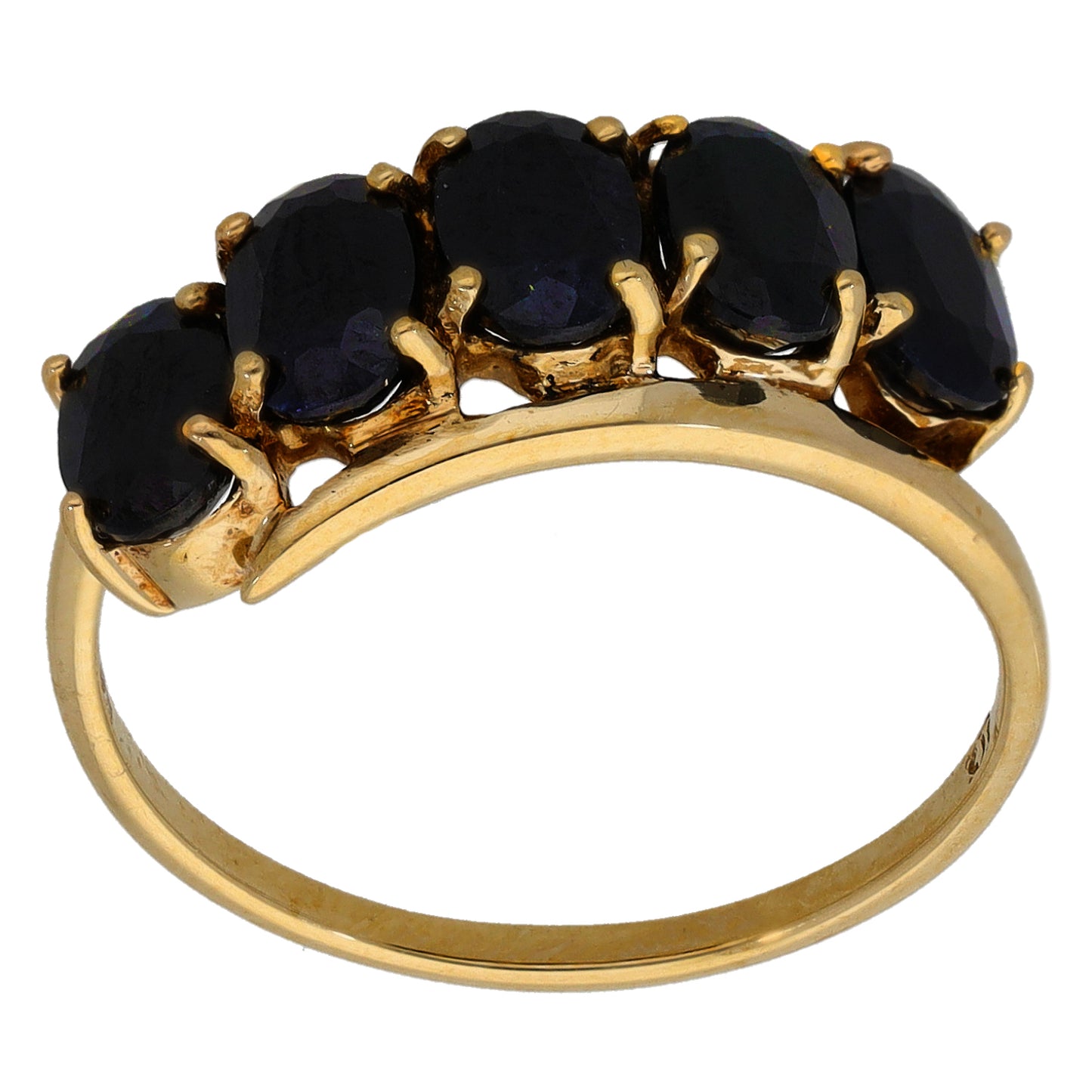 9ct Gold Sapphire Half Eternity Ring Size P