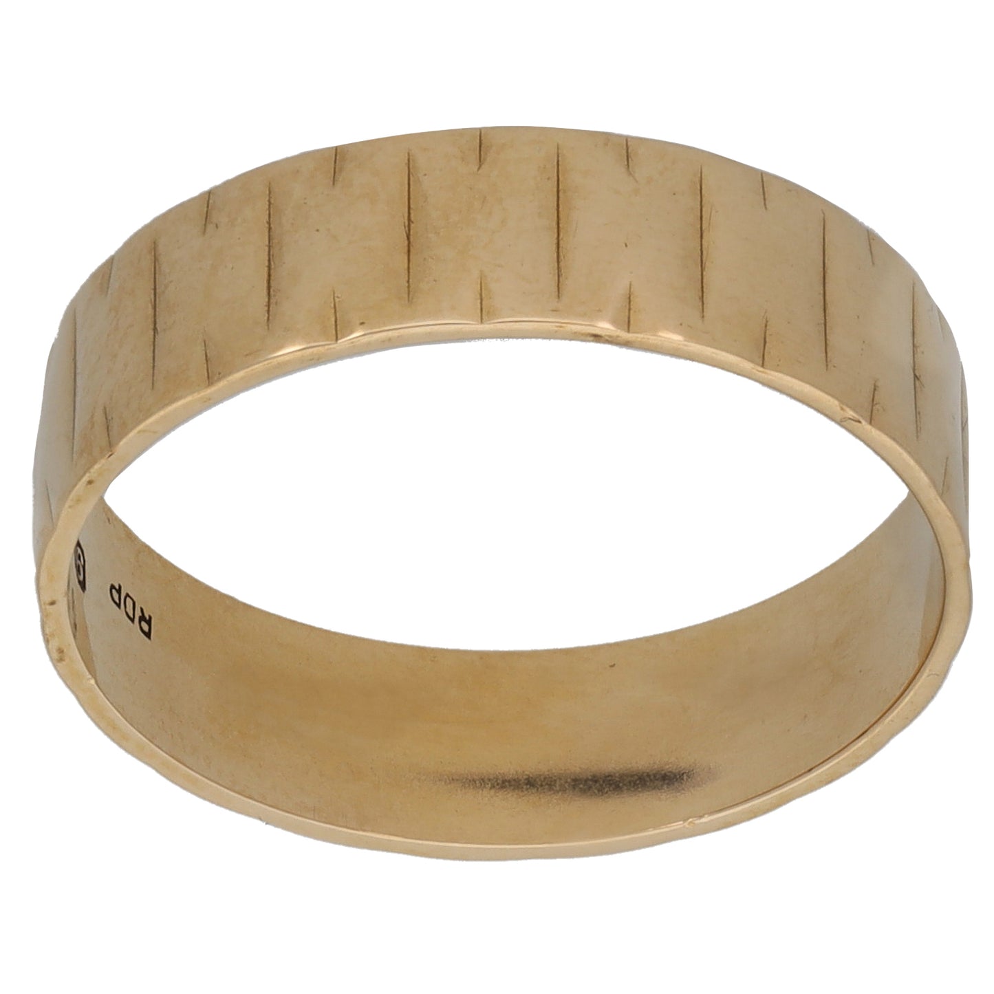 9ct Gold Patterned Wedding Ring Size O