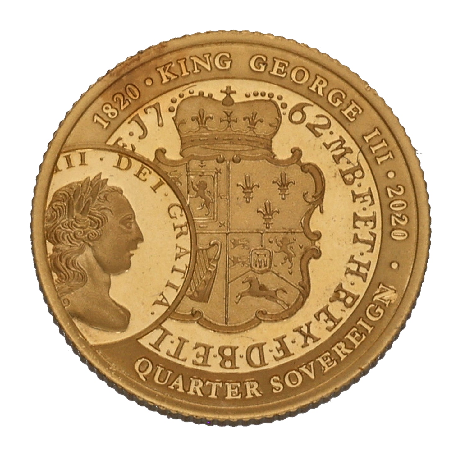 22ct Gold Queen Elizabeth II Quarter Sovereign Coin 2020
