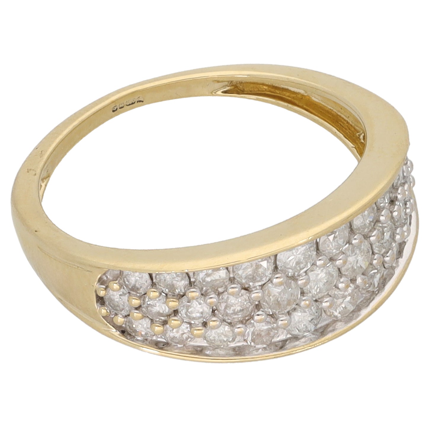9ct Gold 0.75ct Diamond Dress/Cocktail Ring Size N