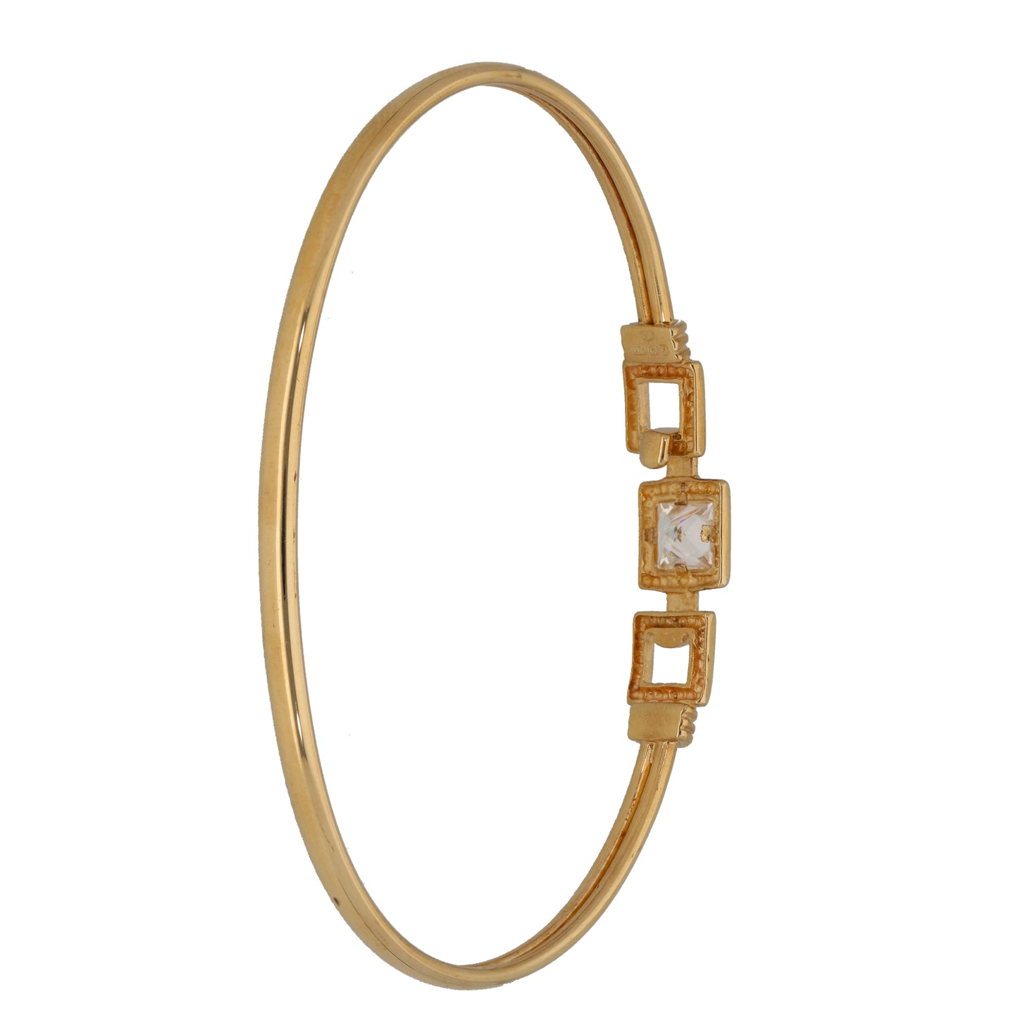 9ct Gold Cubic Zirconia Hinged/Clasp Bangle