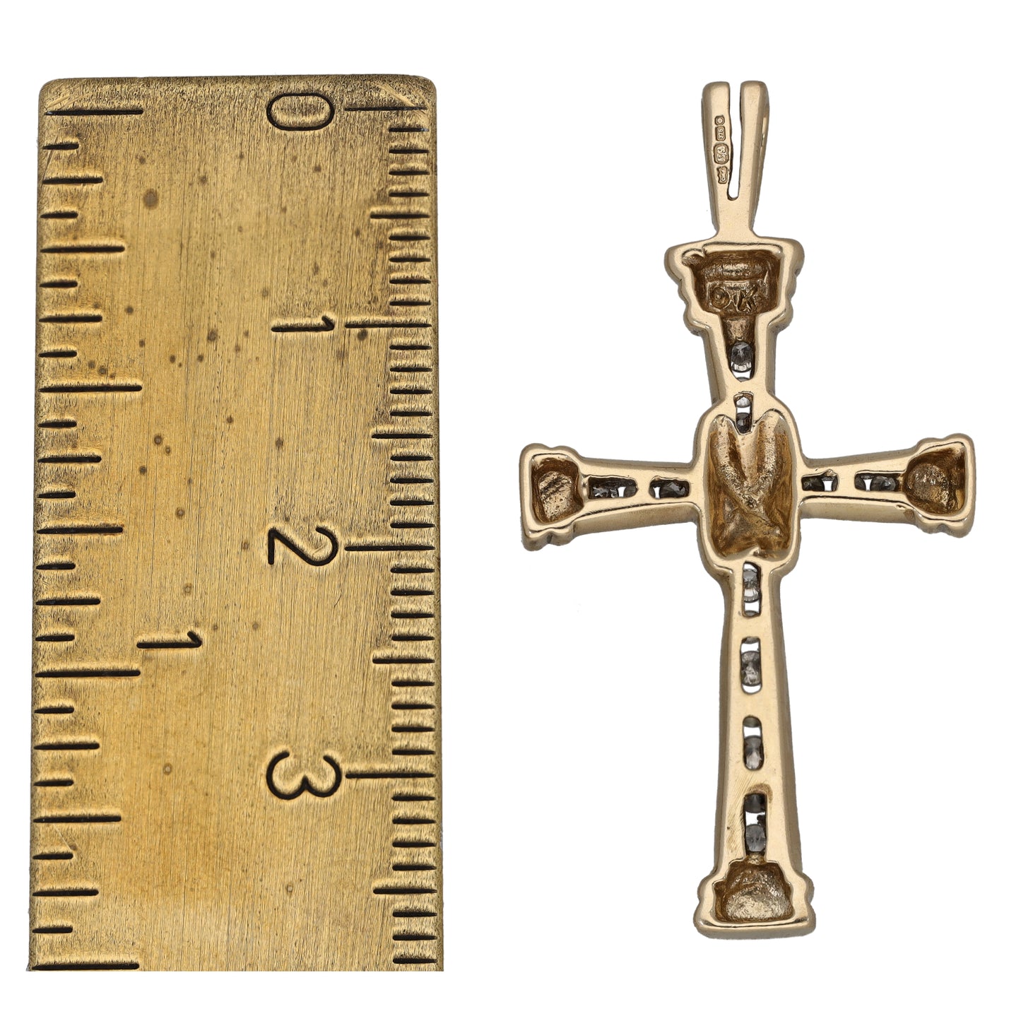 9ct Gold 0.13ct Diamond Cross Pendant