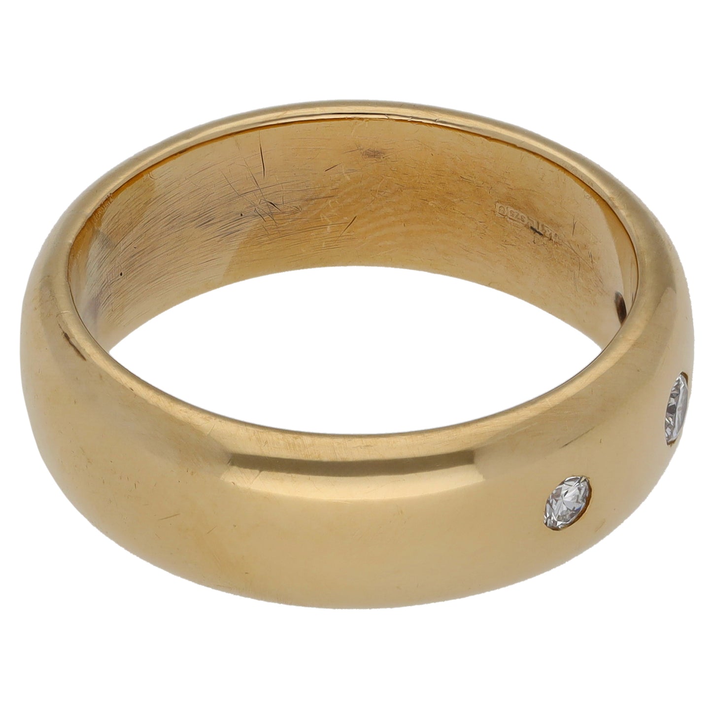 14ct Gold 0.18ct Diamond Wedding Ring Size S