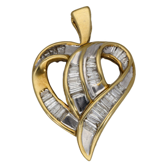 9ct Gold 0.36ct Diamond Heart Pendant