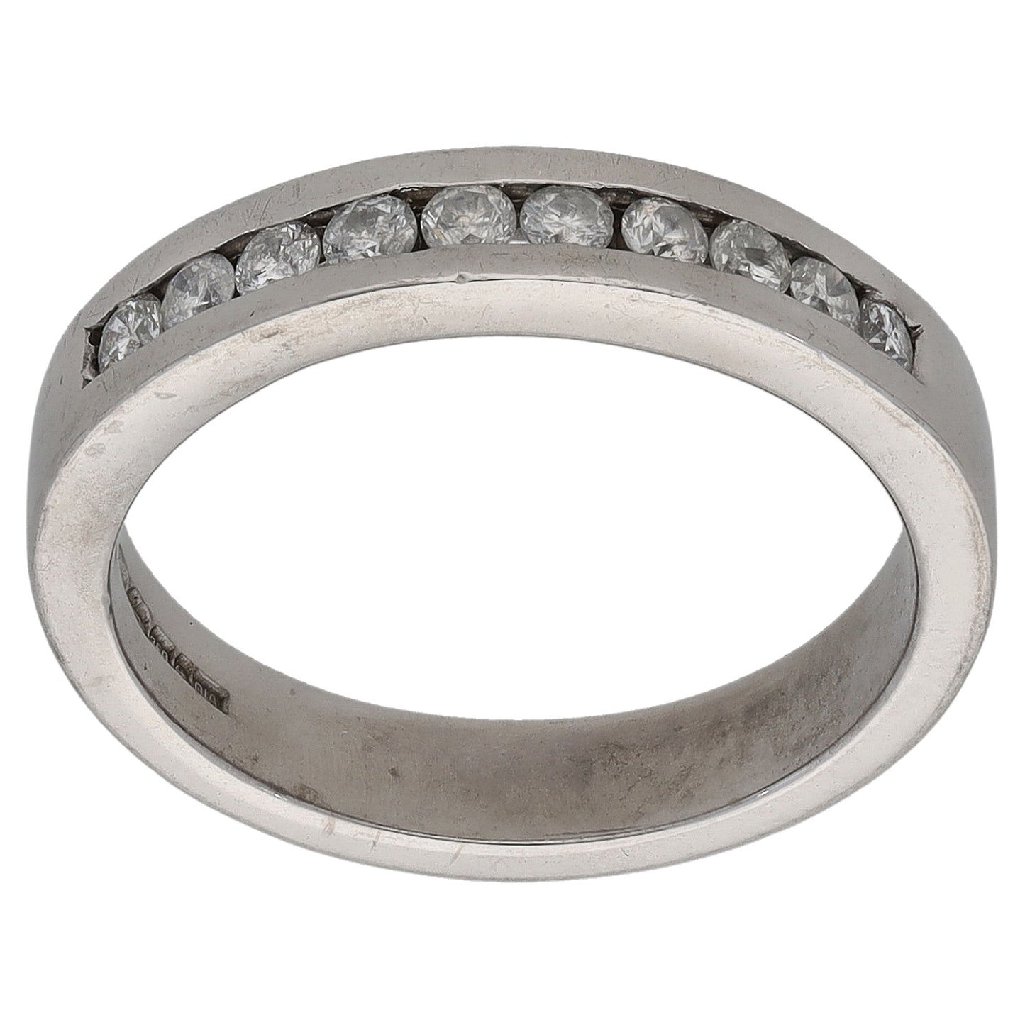 18ct White Gold 0.20ct Diamond Half Eternity Ring Size J