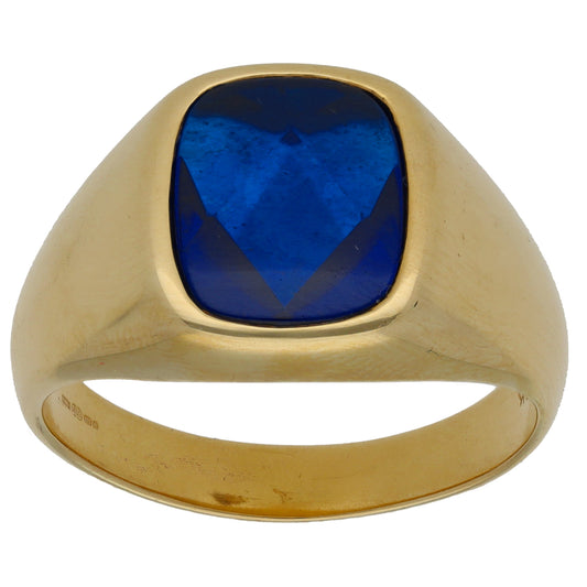 9ct Gold Imitation Plain Signet Ring Size W