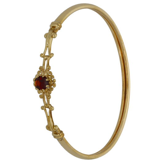 9ct Gold Garnet Bangle