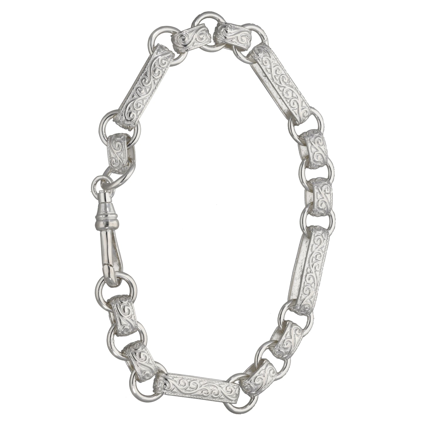 New Sterling Silver Patterned Belcher Bracelet