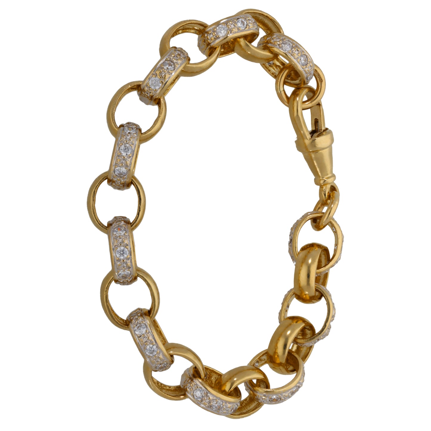 9ct Gold Cubic Zirconia Belcher Bracelet