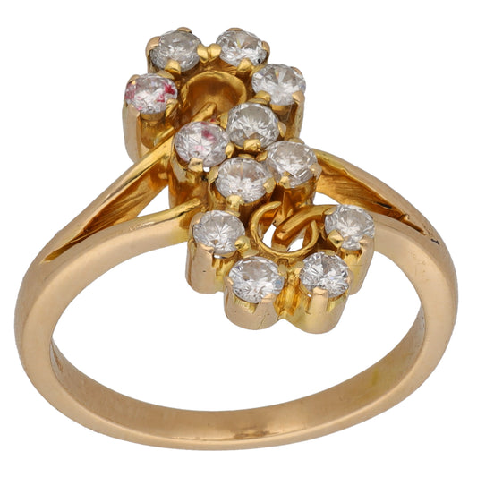 14ct Gold 0.60ct Diamond Dress/Cocktail Ring Size Q