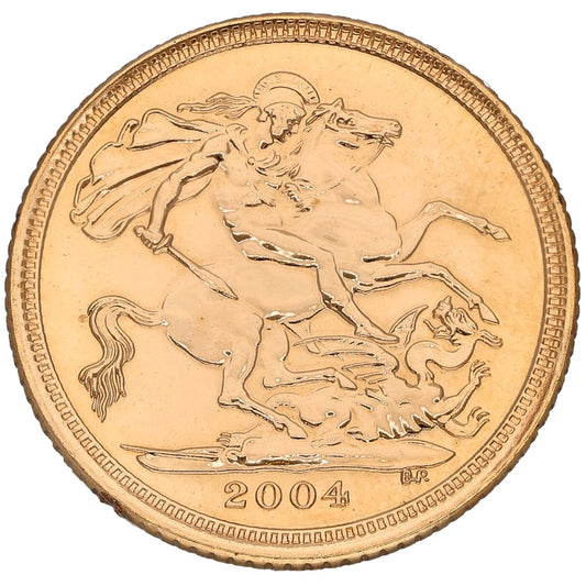 22ct Gold Queen Elizabeth II Half Sovereign Coin 2004