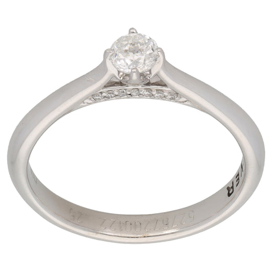 18ct White Gold 0.25ct Diamond Solitaire Ring Size L