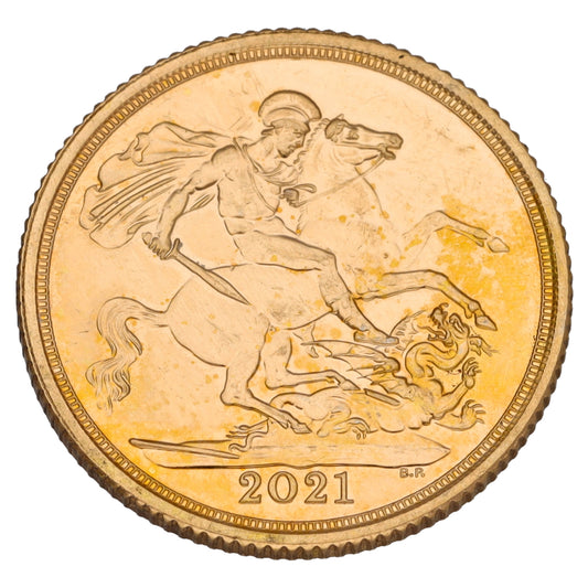 22ct Gold Queen Elizabeth II Full Sovereign Coin 2021